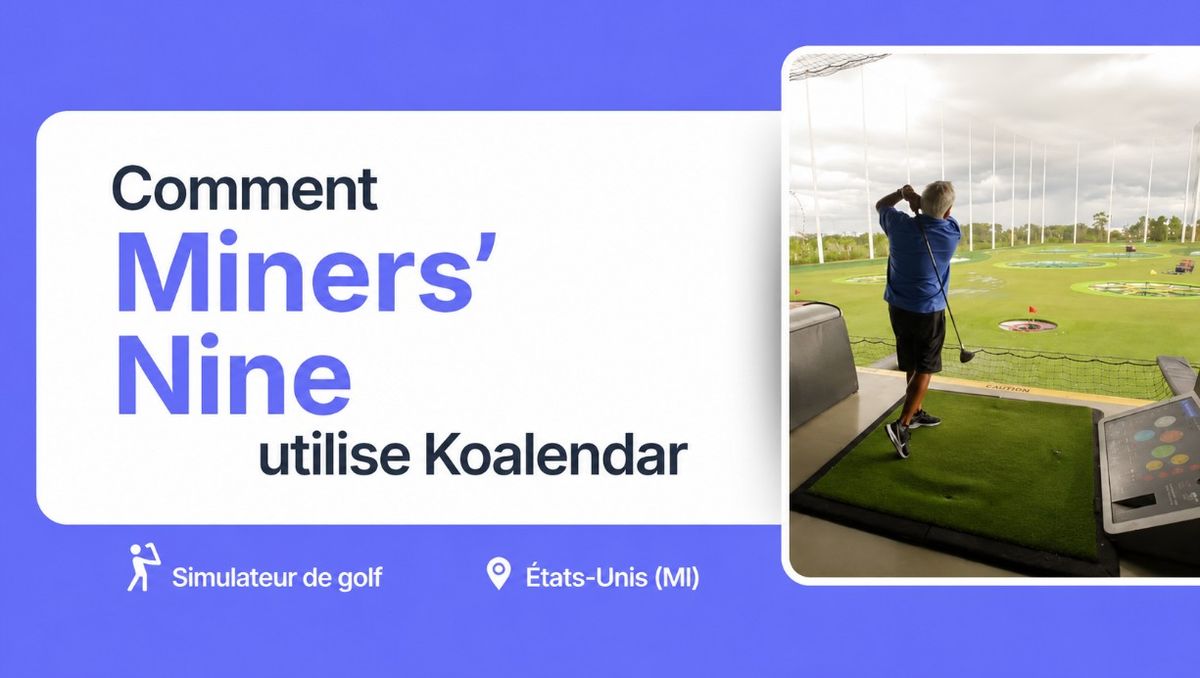 simulateur de golf TrackMan utilisant la solution de planification Koalendar pour les simulateurs de golf